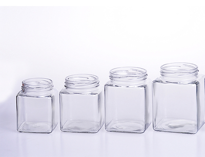 Square Glass Honey Jar