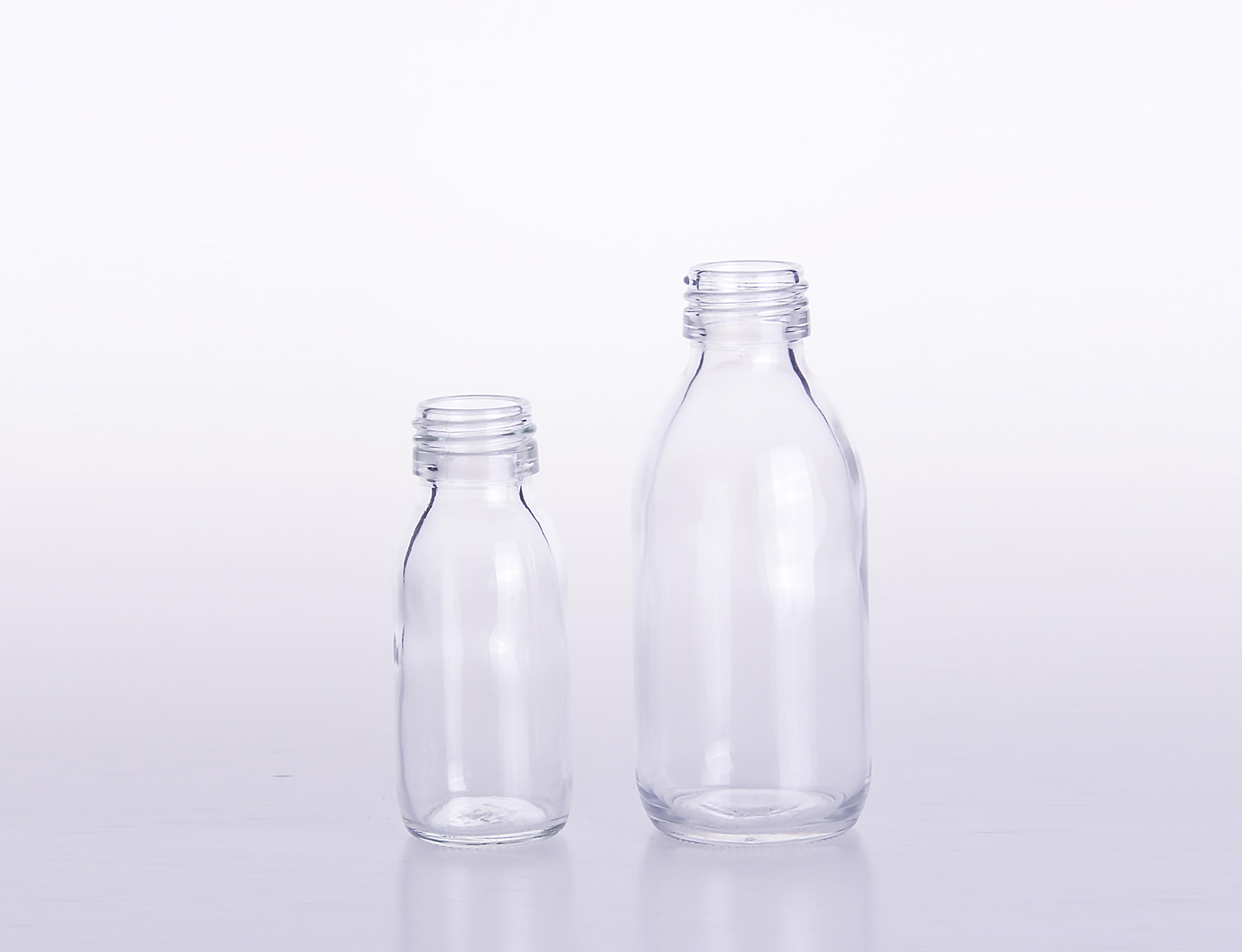Transparent Glass Medicine Bottle with Screw Neck for Pharmaceutical Use