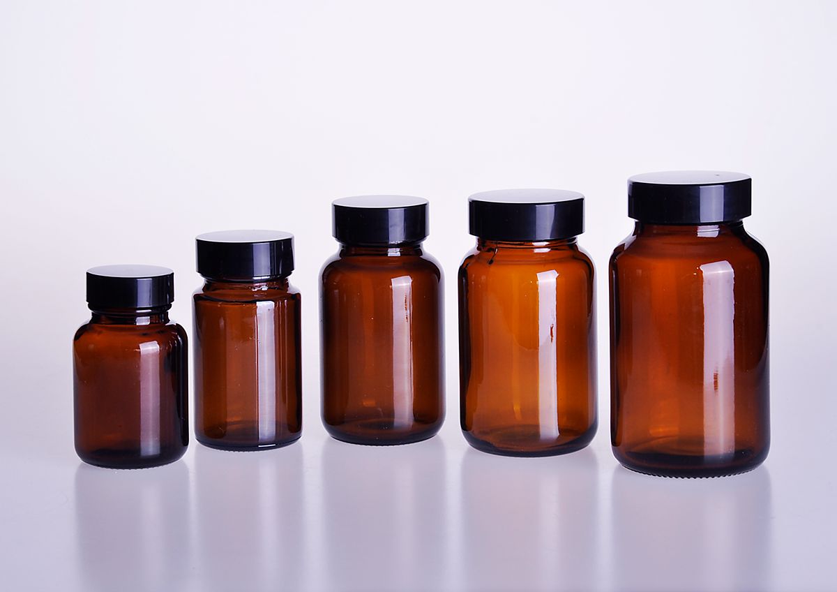 Wideth Mouth Amber Medical Glass Pill Bottle Pharmaceutical