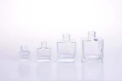 Square Glass Aroma Reed Diffuser Bottle with Rattan
