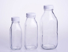 Square Glass Milk Bottle with Plastic Safety Cap