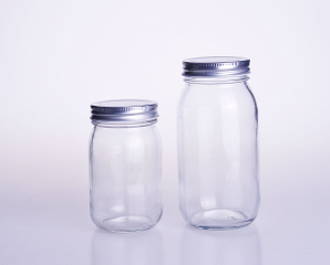 Round Glass Mason Jar with Metal Closure