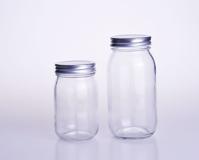 Round Glass Mason Jar with Metal Closure