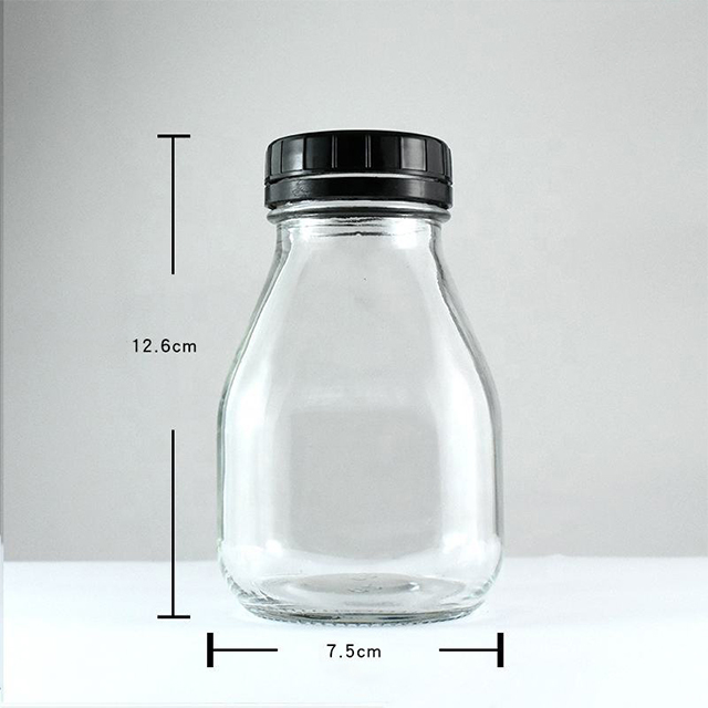 Round Glass Milk Bottles With Plastic Tamper Proof Cap