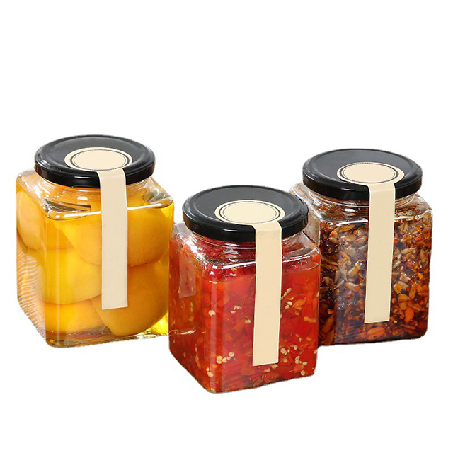 45ml 60ml 85ml 100ml 180ml 280ml 380ml 500ml Six Ribbed Glass Honey Hot Pepper Sauce Jar with Lid