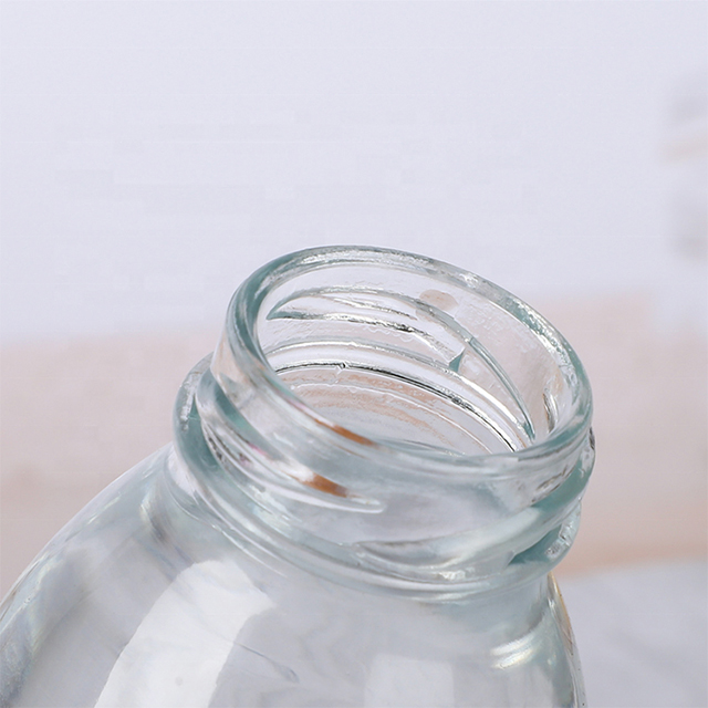 200ml 250ml 500ml Clear Round Glass Milk Bottle with Metal Lid