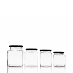 80ml 100ml 150ml 200ml 500ml Square Glass Sealed Jar with Lid