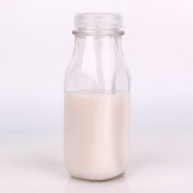240ml 550ml 1000ml Press Mouth Anti Theft Glass Milk Bottle with Plastic Lid