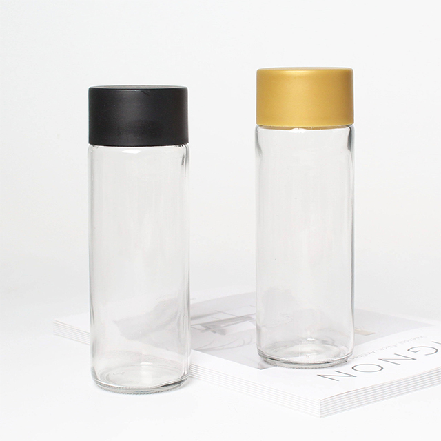 Empty Glass Juice Water Drink Bottle with Plastic Lid