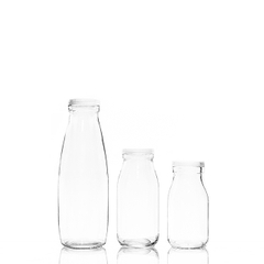 250ml 500ml 1000ml Drinking Beverages Milk Bottle With Plastic Tinplate Lid