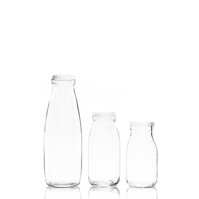 250ml 500ml 1000ml Drinking Beverages Milk Bottle With Plastic Tinplate Lid