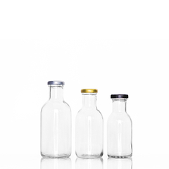 250ml Round Glass Milk Drink Juice Bottle with Lid