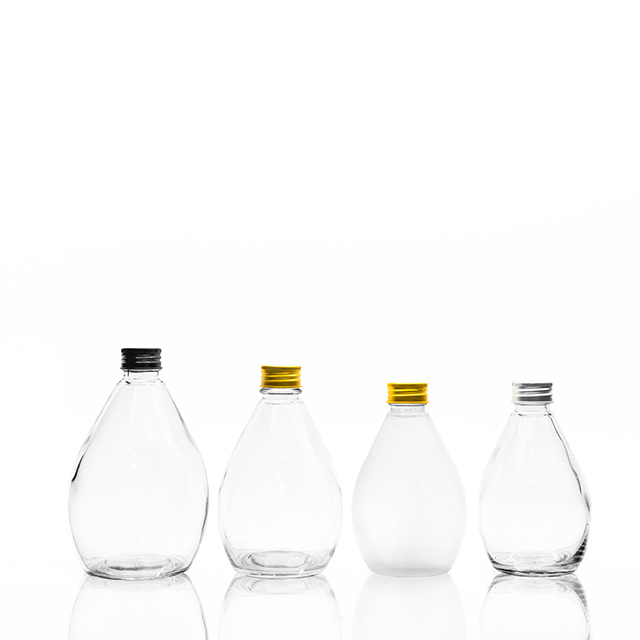 350ml 500ML Clear Frosted Glass Juice Bottle with Aluminum Lid