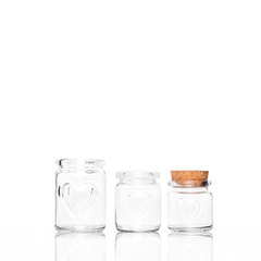 150ml Heart Shaped Pattern Glass Pudding Jar with Lid