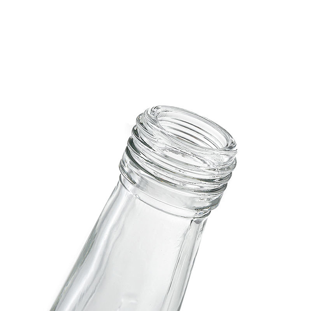 250ML 330ML Clear Taper Glass Fruit Ice Water Bottles with Aluminum Lid