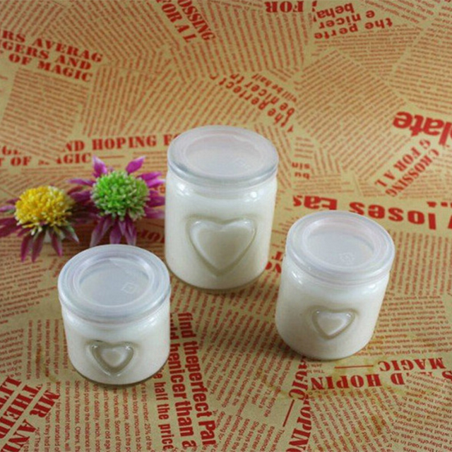 150ml Heart Shaped Pattern Glass Pudding Jar with Lid