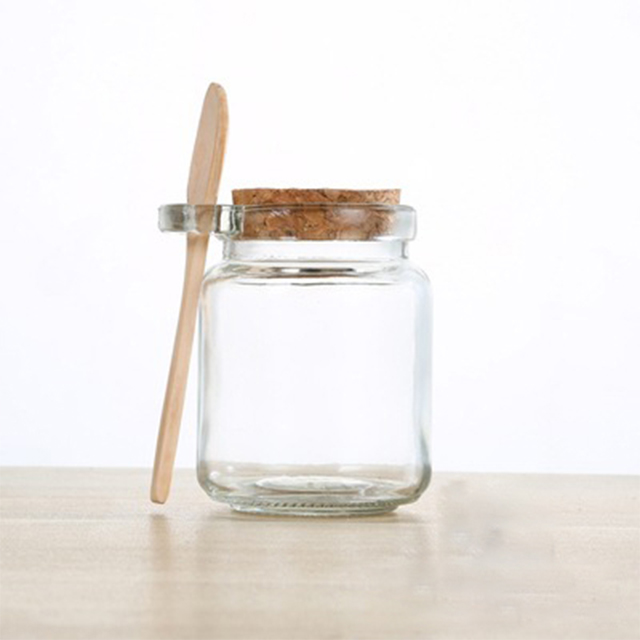 100ml 250ml Airtight Glass Jam Jar with Wooden Spoon