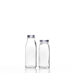 240ml 550ml 1000ml Press Mouth Anti Theft Glass Milk Bottle with Plastic Lid